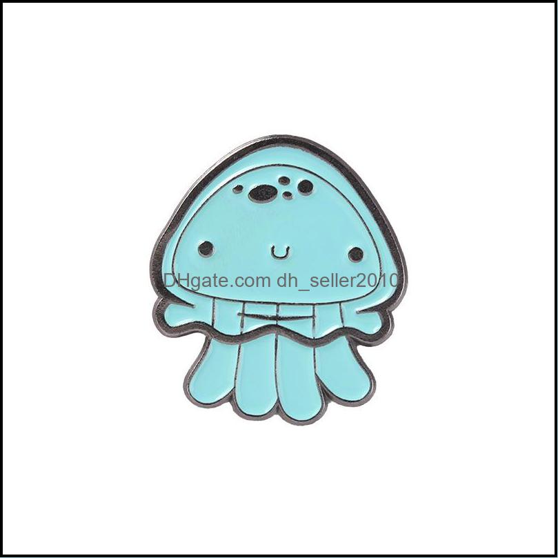 Pins Brooches Customized Enamel Pin Cartoon Alloy Badges Insignia Men Women Animal Bk Jewelry Jellyfish Hippos Starfish Whales Brooc Dhnfp