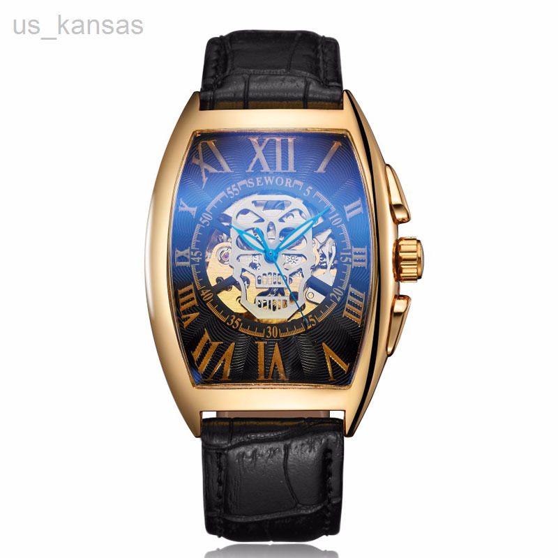 Wristwatches Fashion Skull Watch Men Mechanical Watch Sewor Top Brand Luxury Automatic Mechanical Wristwatch Men Tonneau Watches Leather L220914, 1101silverblack
Wristwatches Fashion Skull Watch Men Mechanical Watch Sewor Top Brand Luxury Automatic Mechanical Wristwatch Men Tonneau Watches Leather L220914, 1101silverblack