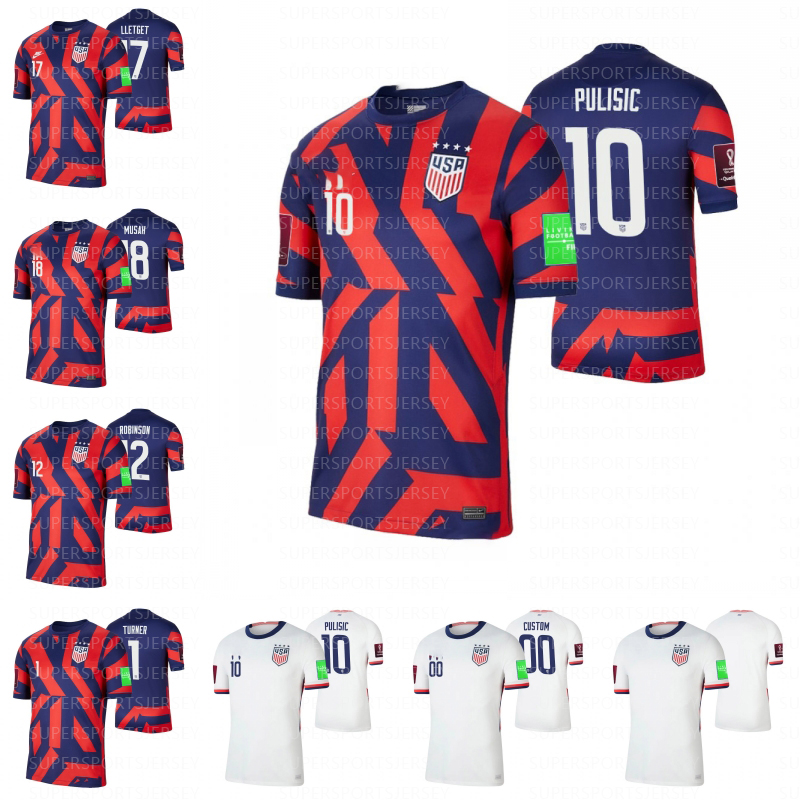 Soccer Jerseys USMNT 2022 World Cup United States soccer jerseys 2023 usas home Pulisic Dest McKennie Reyna Adams Weah Musah Lletget America football