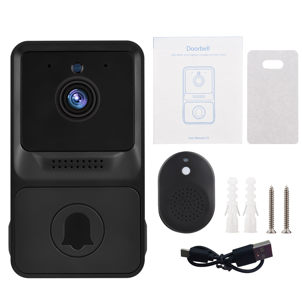 Wireless Video Doorbell Smart Security Doorbell Camera 1080P High Resolution Visual with IR Night Vision 2-Way Audio Real-Time Monitoring Door Bell