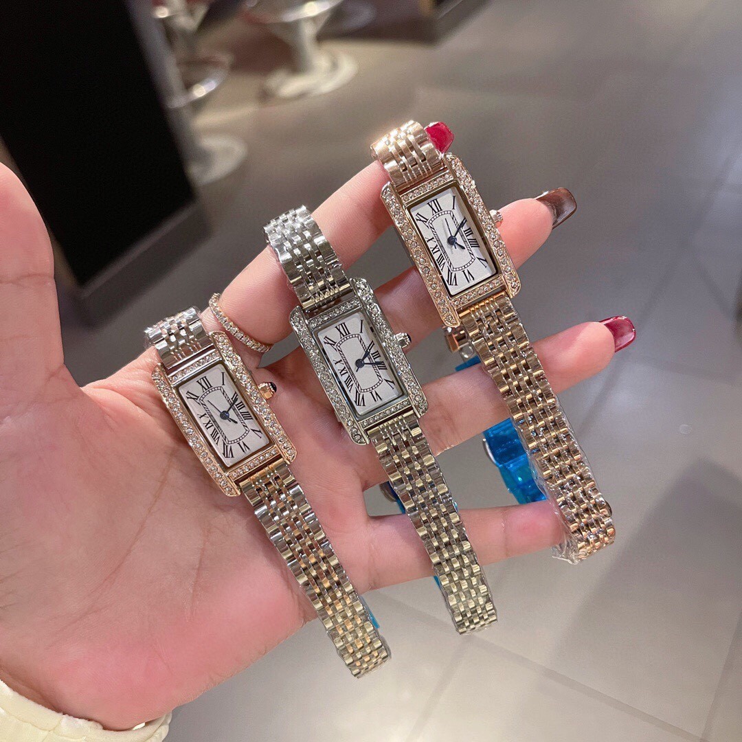 Designer Watchs Cartis Brand Famous Quartz Wristwatch Tank Clock Female Roman Numerals Zircon Watches Women Geometric Rectangular Dial Stain, Customize
Designer Watchs Cartis Brand Famous Quartz Wristwatch Tank Clock Female Roman Numerals Zircon Watches Women Geometric Rectangular Dial Stain, Customize