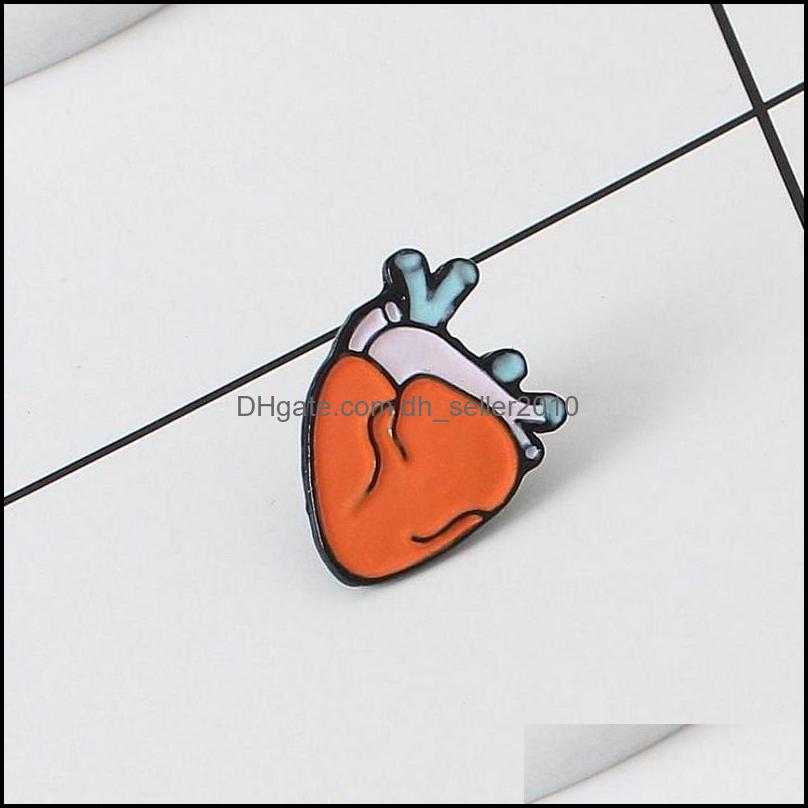 Pins Brooches Customized Brain Eye Tooth Bk Enamel Pins Women Men Custom Jewelry Fashion Color Charms Hard Brooches 1200 D3 Drop Del Dhwod