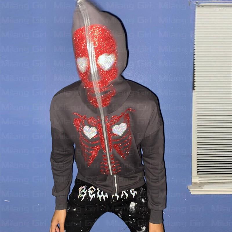 Men' Hoodies Men Women Hoodie Sweatshirt Gothic Style Skull Graphics Grunge Rhinestone Long Sleeve Zip Up Jacket Autumn Sweatshirts, Black
Men' Hoodies Men Women Hoodie Sweatshirt Gothic Style Skull Graphics Grunge Rhinestone Long Sleeve Zip Up Jacket Autumn Sweatshirts, Black