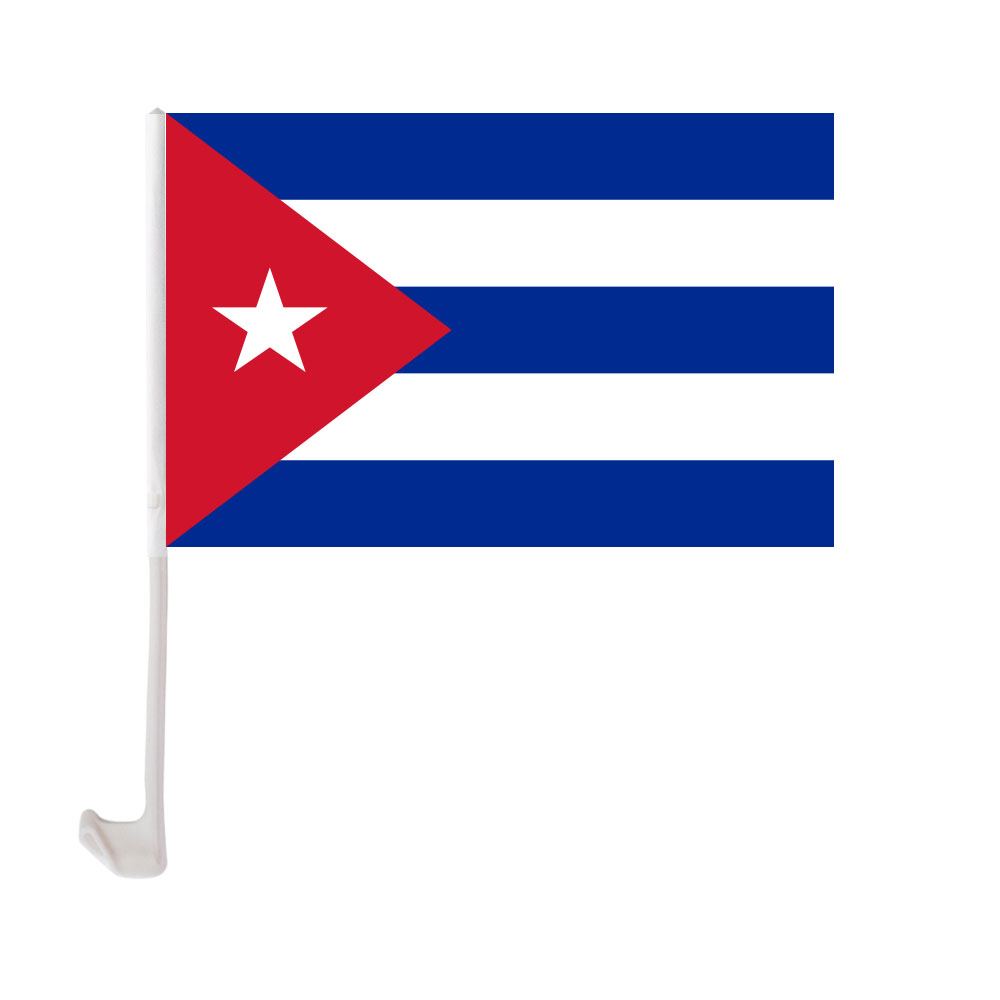 

Cuba Car Flag 30x45cm Window Clip Cuban Flags Polyester UV Protection Car Decoration Banner with Flagpole