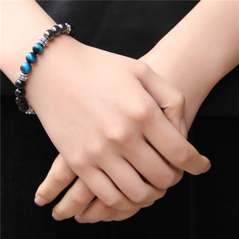 Natural Stone Beaded Bracelet Strands Mulitcolor Tiger Eyes Men Bangle Jewelry Gift Bracelet