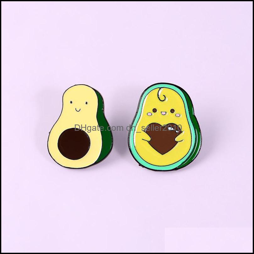 Pins Brooches Avocado Holding Heart Enamel Pin Denim Clothing Brooch Backpack Lapel Button Badge Cartoon Jewelry 6118 Q2 Drop Deliver Dhn1L