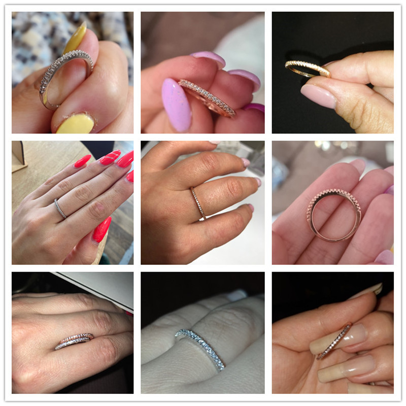 Thin Rings for Women Wedding Brilliant Cubic Zircon Versatile Female Finger Ring