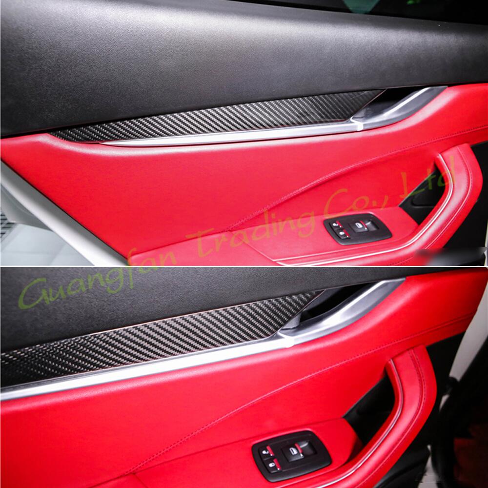 3D/5D Carbon Fiber Car Interior Cover Console Color Stickers Decals Products Parts Accessories For Maserati Levante 2016-2021