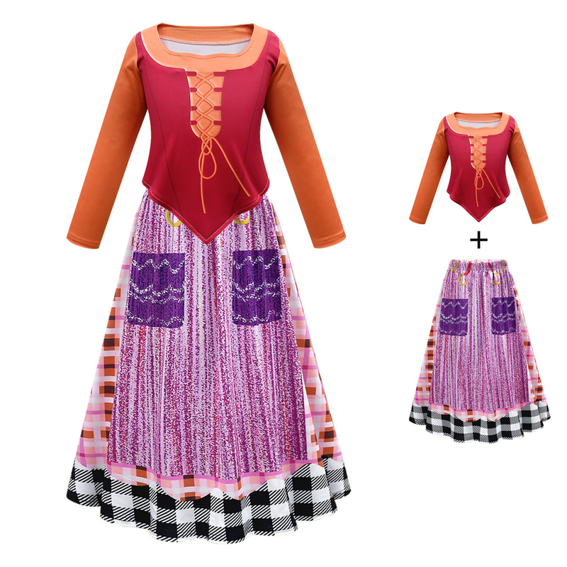 Special Occasions Halloween Child Winifred Witch Costume Girls Festival Performance Cosplay Carnival Sarah Mary Sanderson Sisters Dress Up 220914