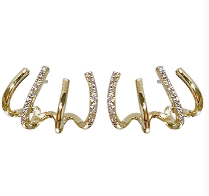 Hypoallergenic Studs Four Claw Earrings Crystal Rhinestone 925 Silver Needle Bling Party Earring Gifts for Women Jewerly Accessori