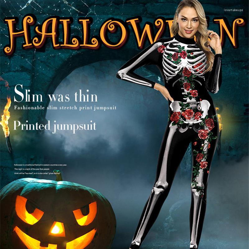 Theme Costume Women Halloween Bodysuit 3D Human Skeleton Rose Flower Print Skinny Stretch Jumpsuit Carnival Party Cosplay Shapewear, Color1
Theme Costume Women Halloween Bodysuit 3D Human Skeleton Rose Flower Print Skinny Stretch Jumpsuit Carnival Party Cosplay Shapewear, Color1