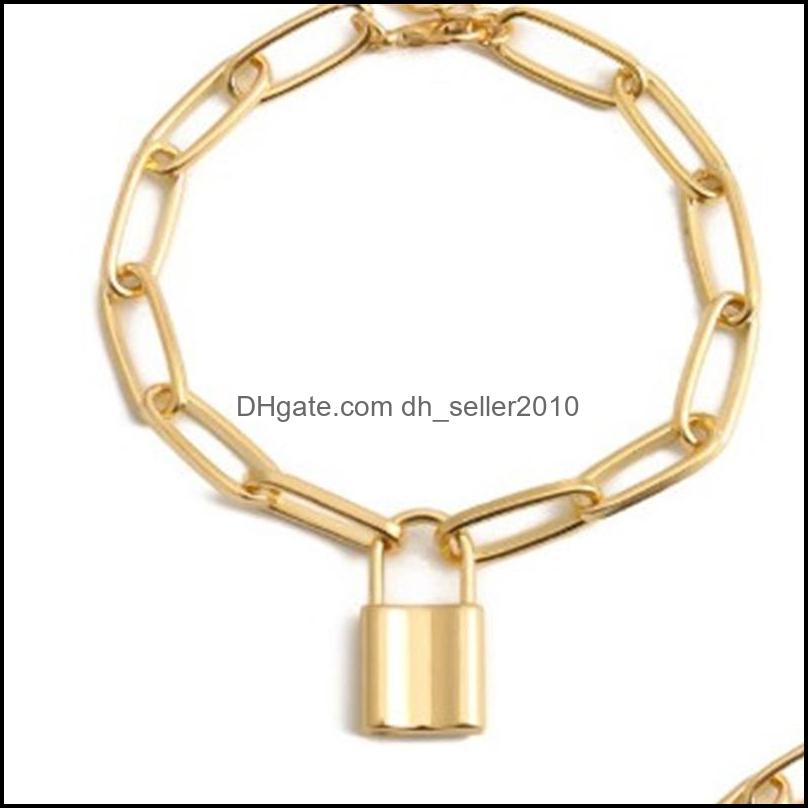 Anklets Fashion 3Pcs/Set With Lock Pendant Chain Anklet Bracelet For Women Foot Accessories Summer Beach Barefoot Sandals 144 R2 Drop Dh5Ai