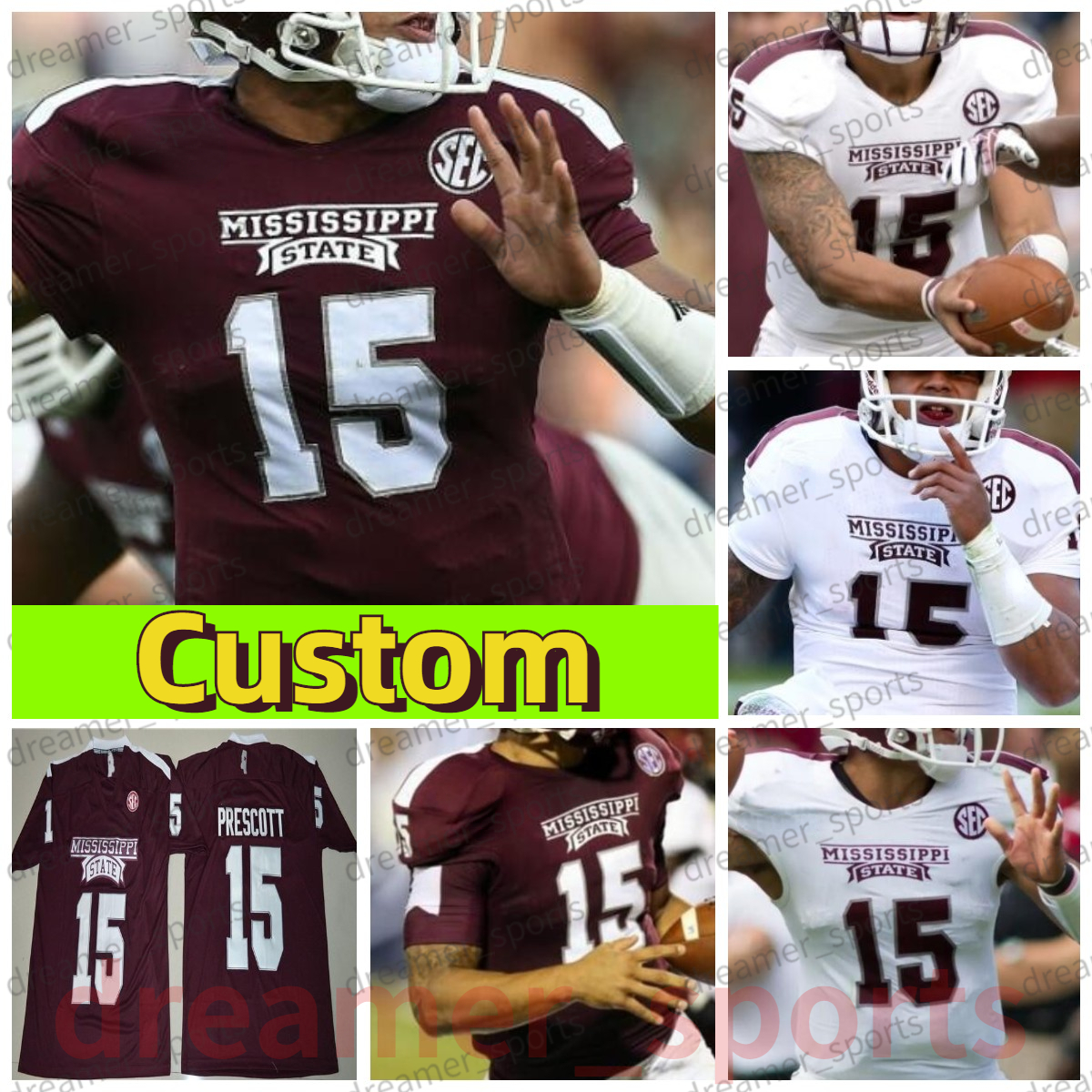 Custom Michigan Mississippi State Jersey 15 Dak Prescott K.J. Costello Stevens Osirus Mitchell Maroon White NCAA College Jerseys Men
Custom Michigan Mississippi State Jersey 15 Dak Prescott K.J. Costello Stevens Osirus Mitchell Maroon White NCAA College Jerseys Men