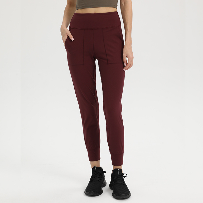 Loose Fit Sport Yoga Pants Workout Joggers Women Butter Soft Workout Gym Leggings Two Side Pocket