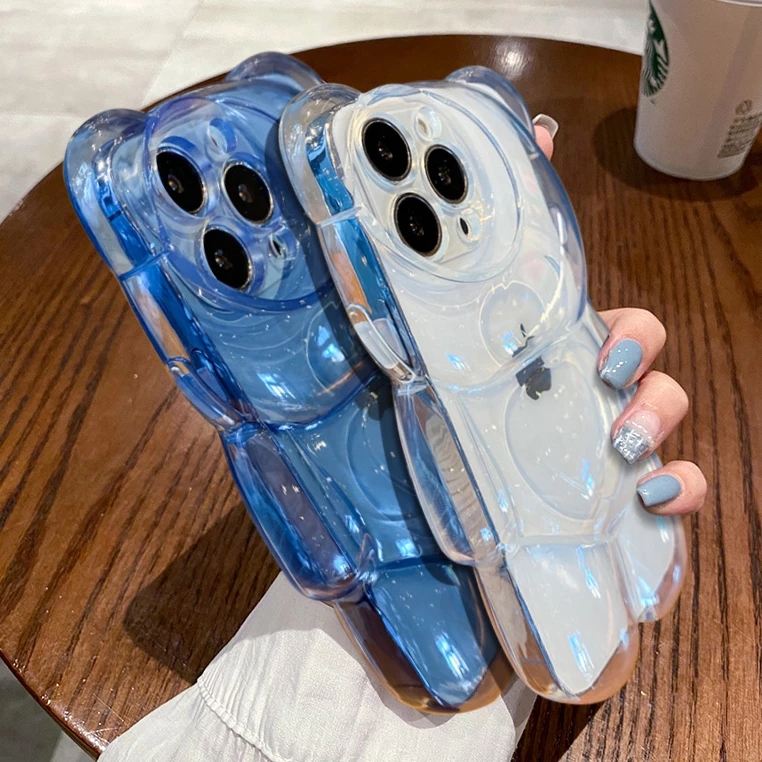 Transparent Cute 3D Bear Phone Cases For iPhone 13 12 11 Pro Max XS Max XR X 13Pro 14 Shockproof Silicone Soft Clear Back Cover
Transparent Cute 3D Bear Phone Cases For iPhone 13 12 11 Pro Max XS Max XR X 13Pro 14 Shockproof Silicone Soft Clear Back Cover