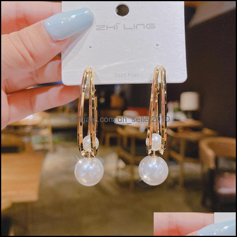Dangle Chandelier Vintage Charmming Korean Fashion Pearl Earrings For Women Hoop Ellipse Knotted Dangle Drop Jewelry Gift 1385 D3 De Dhbzz