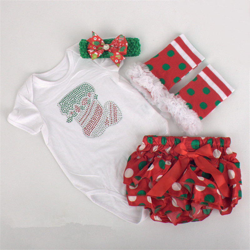 Clothing Sets 4PCS Cute born Baby Girl Outfits Clothes Tops Bodysuit Shorts Pants Set for Christmas Party 1st Birthday Summer Girls Costume 220915