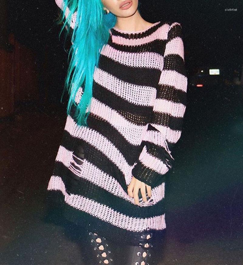 Women's Sweaters Punk Gothic Women Oversize Pullover Striped Long Sleeve Loose Patchwork Sweater Hip Hop Retro Fairy Grunge Knitted Clothes, Short pink
Women's Sweaters Punk Gothic Women Oversize Pullover Striped Long Sleeve Loose Patchwork Sweater Hip Hop Retro Fairy Grunge Knitted Clothes, Short pink