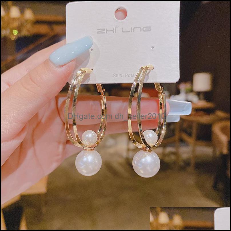 Dangle Chandelier Vintage Charmming Korean Fashion Pearl Earrings For Women Hoop Ellipse Knotted Dangle Drop Jewelry Gift 1385 D3 De Dhbzz