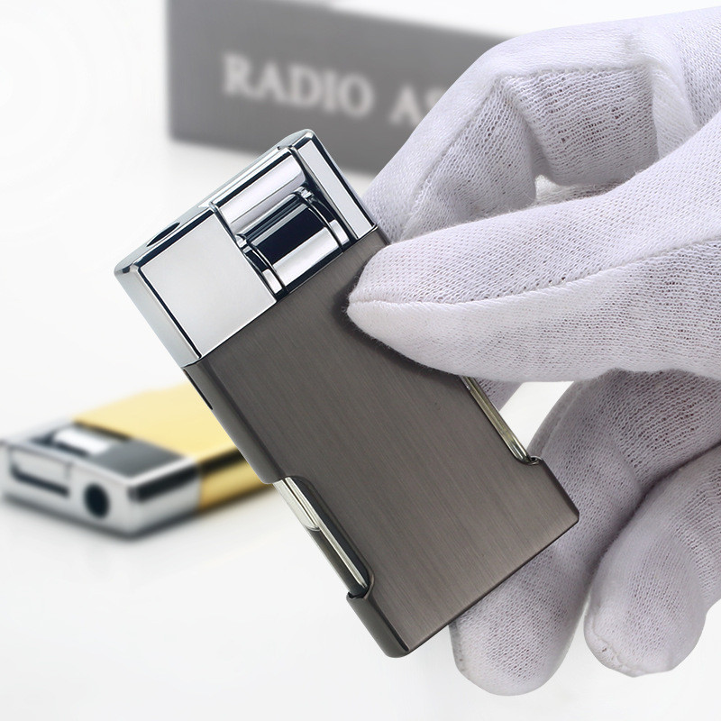 New Fashion Hot Blue Flame Metal Butane Gas Cigarette Cigar Lighters Mini Torch Jet Windproof Lighter Men Gift W260202