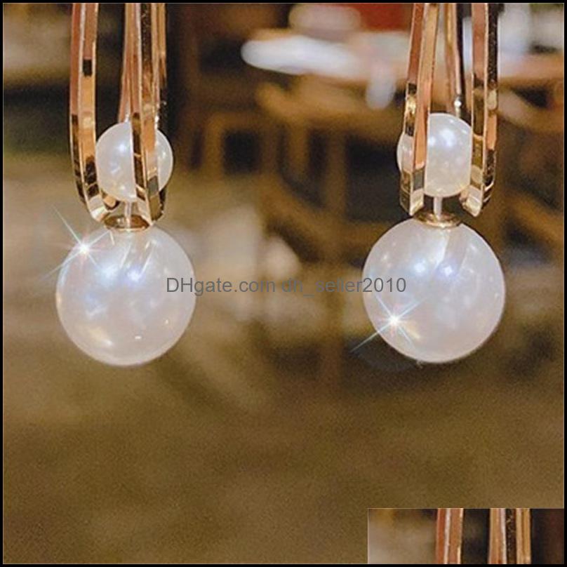 Dangle Chandelier Vintage Charmming Korean Fashion Pearl Earrings For Women Hoop Ellipse Knotted Dangle Drop Jewelry Gift 1385 D3 De Dhbzz