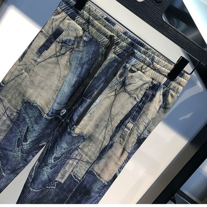 Men's Tracksuits Grey Summer Men's Suit Pocket Korean Style Fashion Crew Neck T-Shirt Pants 2 Piece Set Retro Outdoor Men's Casual Clot