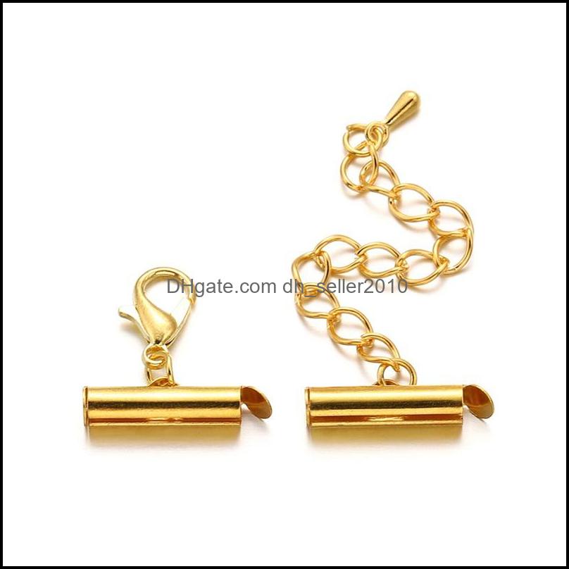 Other 10Sets/Lot 10-40Mm Lobster Clasps Hooks Extending Chain Bracelet End Connectors Slider Clasp For Diy Jewelry Making Finding 124 Dhgal