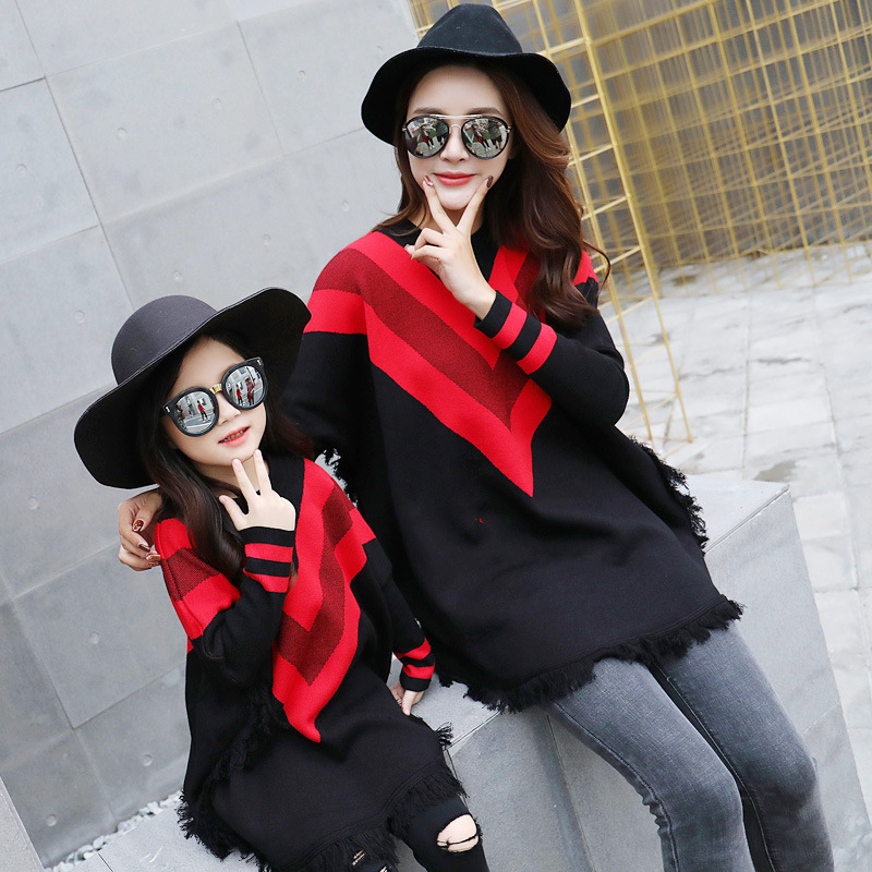 Family Matching Outfits Sweaters Mother Daughter Dad Son Striped Long Sleeve Knit Tops Tee Look Christmas Couple 220915