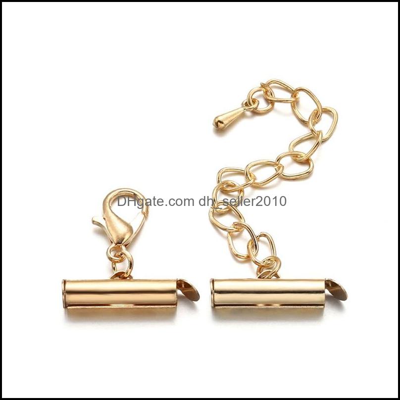 Other 10Sets/Lot 10-40Mm Lobster Clasps Hooks Extending Chain Bracelet End Connectors Slider Clasp For Diy Jewelry Making Finding 124 Dhgal