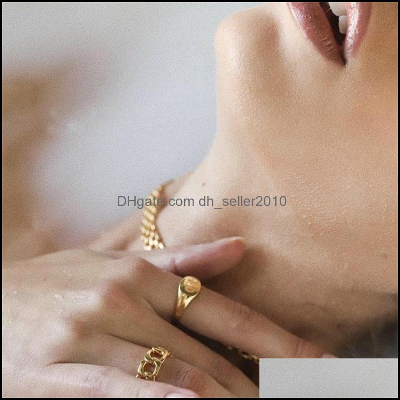 Link Chain Elegant Big Thick Chain Link Bracelets For Women Gold Filled Female Wrist Jewelry 1580 V2 Drop Delivery 2021 Dhseller2010 Dhteq