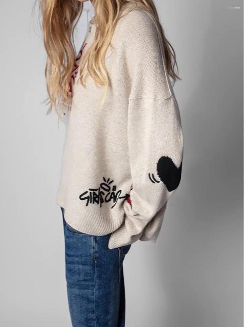 Women' Sweaters ZESSAM Letter Embroidery Knitted Cashmere Woman Sweater Pull Sleeve O-Neck Female Pullover Classic Casual Retro Lady Top, Color 2
Women' Sweaters ZESSAM Letter Embroidery Knitted Cashmere Woman Sweater Pull Sleeve O-Neck Female Pullover Classic Casual Retro Lady Top, Color 2