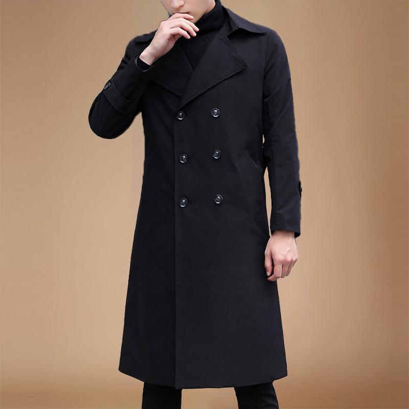 Men's Wool Blends Fashion Men's Coats Solid Color Single Breasted Lapel Long Coat Jacket Casual Overcoat Casual Trench Spring and Autumn 220
