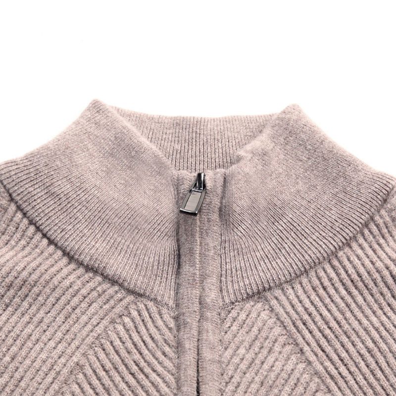 Men's Wool Blends Men's cardigan 100% pure wool knitted coat winter young and middle-aged zipper stand collar sweater 220915