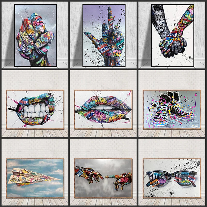 Abstract Street Graffiti Art Lover Kissing Canvas Painting Posters and Prints Hand Wall Art Picture for Living Room Home Decor No Frame
Abstract Street Graffiti Art Lover Kissing Canvas Painting Posters and Prints Hand Wall Art Picture for Living Room Home Decor No Frame