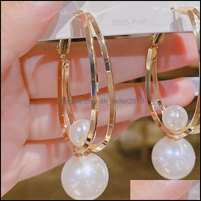 Dangle Chandelier Vintage Charmming Korean Fashion Pearl Earrings For Women Hoop Ellipse Knotted Dangle Drop Jewelry Gift 1385 D3 De Dhbzz