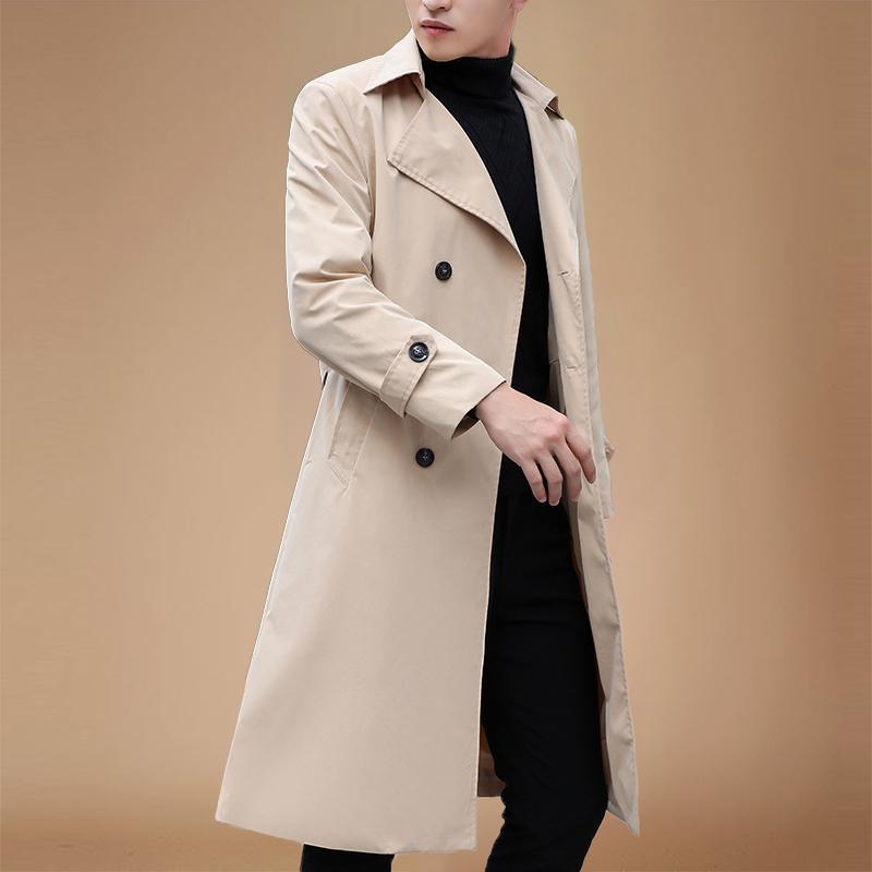 Men's Wool Blends Fashion Men's Coats Solid Color Single Breasted Lapel Long Coat Jacket Casual Overcoat Casual Trench Spring and Autumn 220