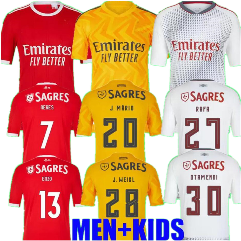22 23 Benfica soccer jersey RAFA Neres G RAMOS 2022 2023 Away third Enzo Men kids kit Football shirt OTAMENDI Grimaldo Joao Mario Yaremchuk Grimaldo J.WEIGL fans player