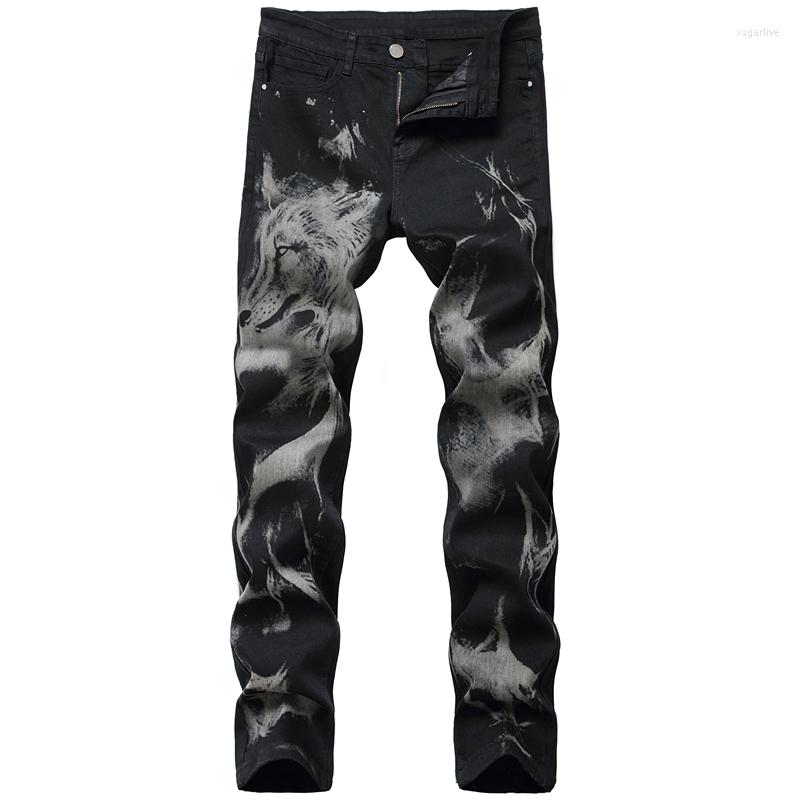 Men's Jeans 2022 Men's Black Selling Wolf Totem Printed Pants Nightclub Hip Hop Elastic Force Trousers
Men's Jeans 2022 Men's Black Selling Wolf Totem Printed Pants Nightclub Hip Hop Elastic Force Trousers