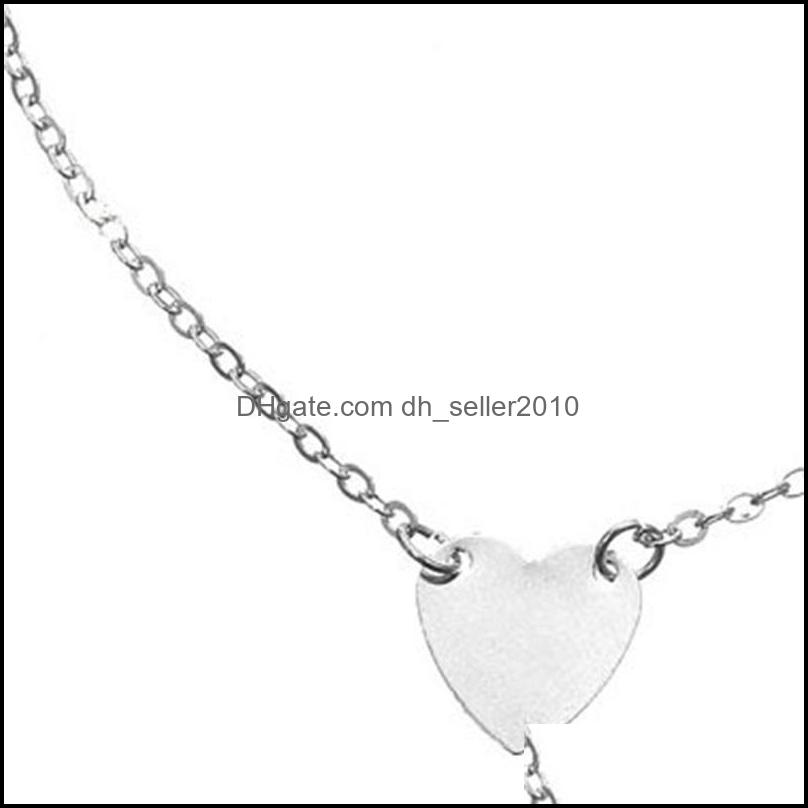 Anklets Love Heart Shaped Anklet Simplicity Fashion Accessories Sexy Woman Ankles Jewelry Foot Ornament Europe And America Drop Deliv Dh3P2