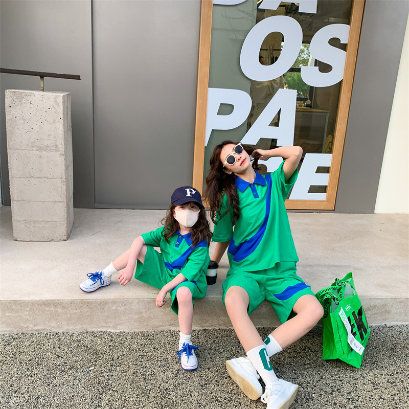Family Matching Outfits Baby And Mom Matching Set Family Mother Daughter Son Clothes Children Girls Boys Summer Short Tops Outfits Clothing Sets 22091