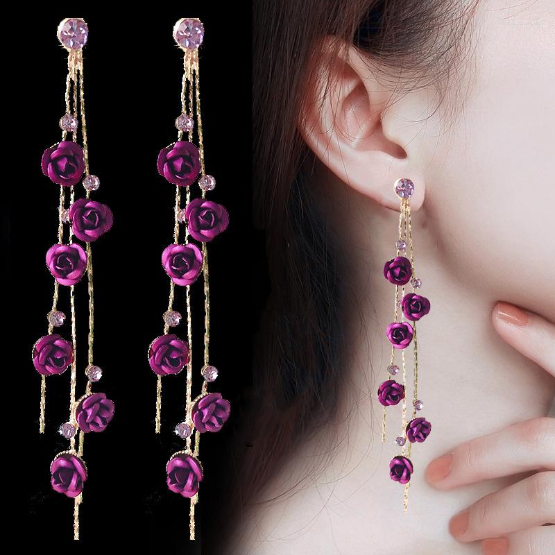 Dangle Earrings 2022 Korean Fashion Temperament Long Tassel Pendant Exquisite Simple Purple Rose Flower Female Jewelry
Dangle Earrings 2022 Korean Fashion Temperament Long Tassel Pendant Exquisite Simple Purple Rose Flower Female Jewelry