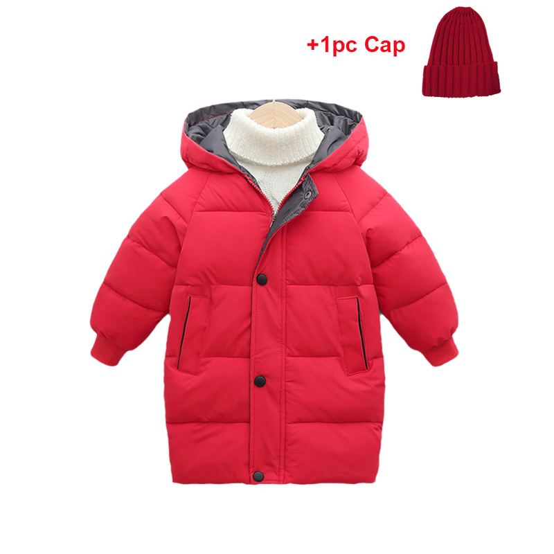 Down Coat Young Childrens Winter Jackets Fashion Boys Girls CottonPadded Hooded Parkas Kids Outerwear Long Coats Teenage Overcoats 220915
