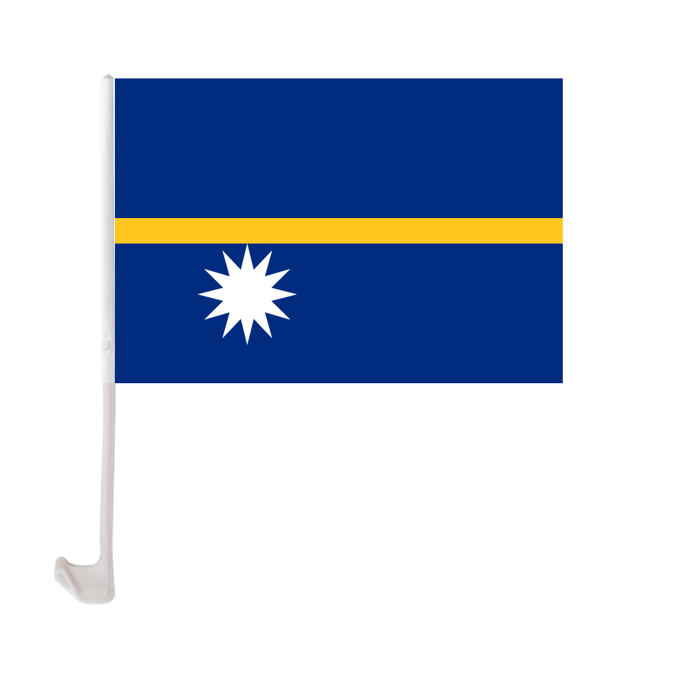 Nauru Car Flag 30x45cm Window Clip Nauran Flags Polyester UV Protection Car Decoration Banner with Flagpole
Nauru Car Flag 30x45cm Window Clip Nauran Flags Polyester UV Protection Car Decoration Banner with Flagpole