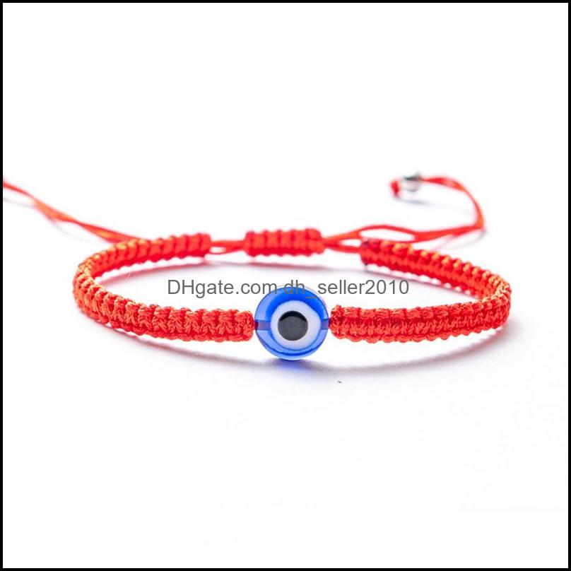 Charm Bracelets Lucky Bracelet Hand Woven Blue Eye Reef Knot Turkey Friendship Wristband Fashion Women Men Jewelry Charm Bracelets 6 Dhefc