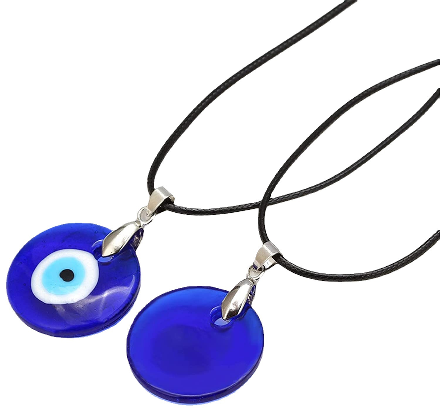 30MM Coloured Glaze Blue Evil Eye Necklaces Fashion Lucky Turkish Key Necklace For Friend Jewelry Gift