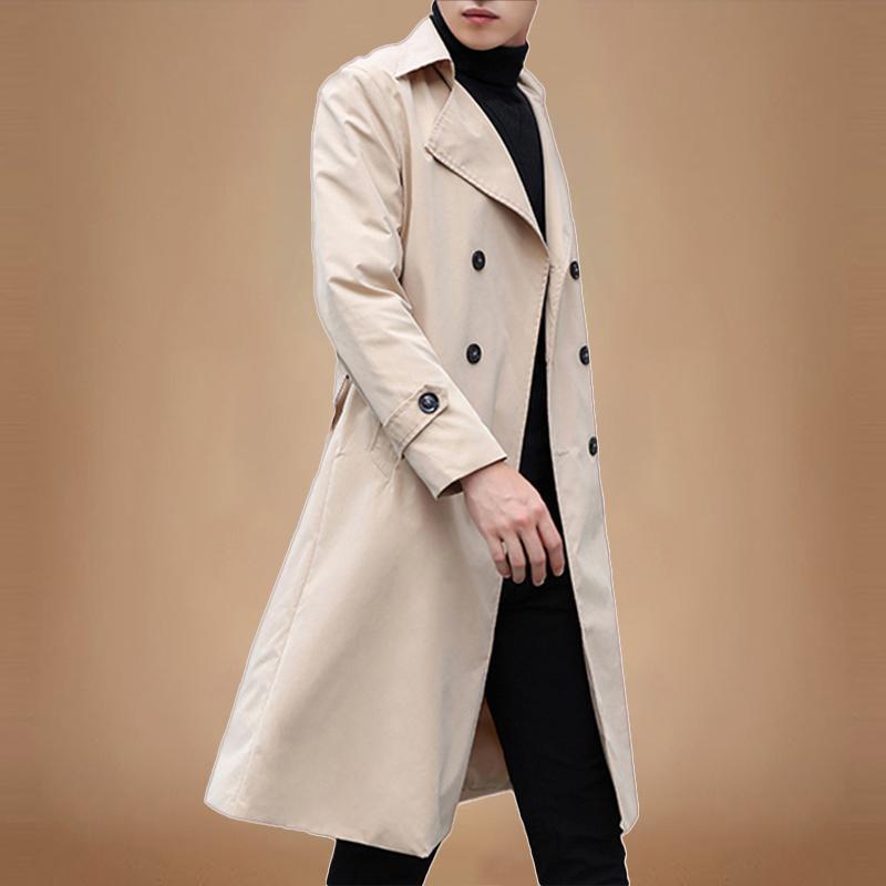 Men's Wool Blends Fashion Men's Coats Solid Color Single Breasted Lapel Long Coat Jacket Casual Overcoat Casual Trench Spring and Autumn 220