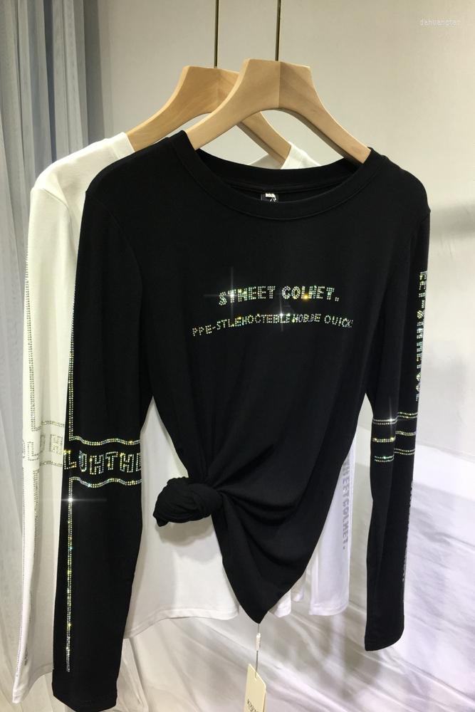 Women's T Shirts High Quality Alphabet Drilling Women Basic T-shirt Plus Size Autumn Winter Long Sleeve Cotton Top Streetwear Slimming Tees, Black
Women's T Shirts High Quality Alphabet Drilling Women Basic T-shirt Plus Size Autumn Winter Long Sleeve Cotton Top Streetwear Slimming Tees, Black