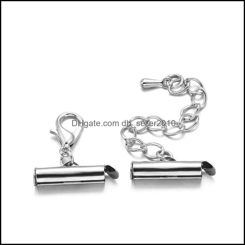 Other 10Sets/Lot 10-40Mm Lobster Clasps Hooks Extending Chain Bracelet End Connectors Slider Clasp For Diy Jewelry Making Finding 124 Dhgal