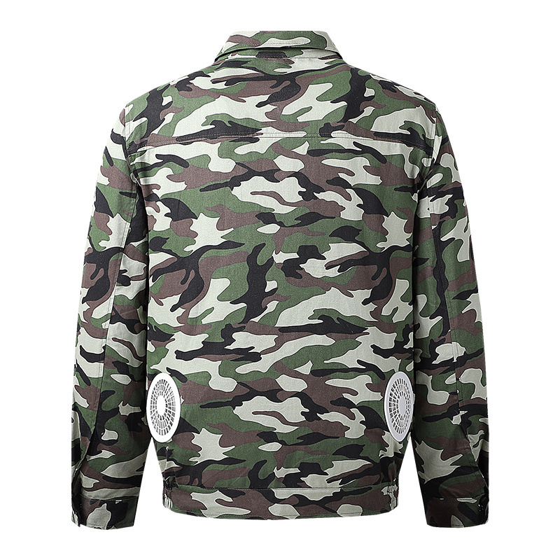 Men's Jackets Summer outdoor work coat charging fan cooling camouflage suit intelligent air conditioning pure cotton washing jacket 220915