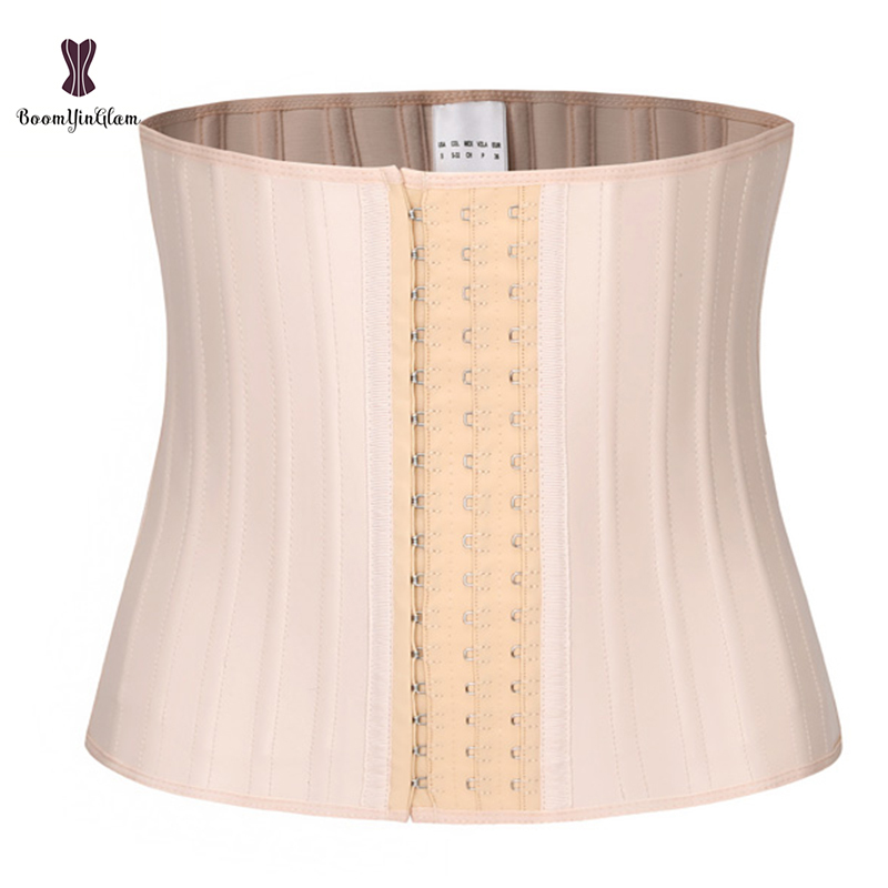 Waist Tummy Shaper Black Cream 3 Hook And Eye 25 Steel Booned Latex Trainer Fajas Girdle Sashes band Plus Size Underwear Corselet Women 220915